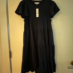 NWT J.CREW Navy Jersey Tiered Mini Dress